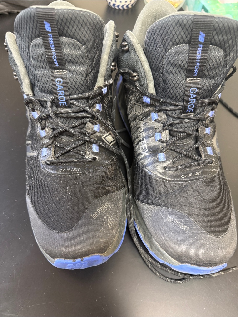 New Balance Black and Blue Men’s Trail Boots with Fresh Foam gore-Tex